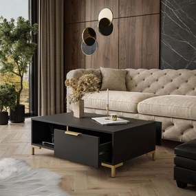 KONFERENČNÝ STOLÍK LOREEN TMAVOŠEDÝ + ZLATÝ NA NOŽIČKÁCH