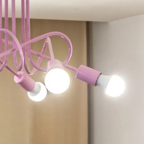 Prisadený luster OXFORD 5xE27/15W/230V ružový