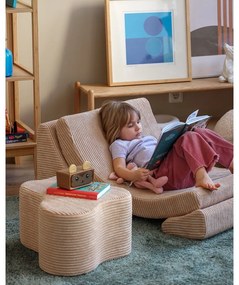 Svetlohnedý menčestrový detský puf Cloud – Wigiwama
