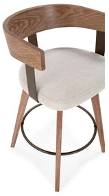 Krémovobiele/v prírodnej farbe čalúnené barové stoličky v súprave s podrúčkami 2 ks Ilia – MOME