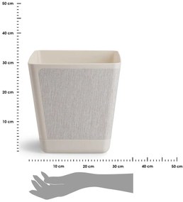 PLASTOVÝ KVETINÁČ PILEA TX 30X30 CM KRÉMOVÁ