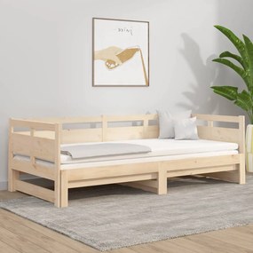 vidaXL Rozkladacia denná posteľ borovicový masív 2x(80x200) cm