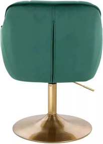 LuxuryForm DESIGN Stolička AVOLA VELUR na zlatom tanieri - zelená