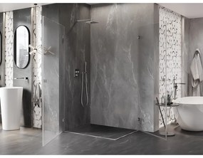 Mexen Lunar-B Duo výklopný sprchový kút 100 x 85 cm, číre sklo, brúsená oceľ, 832-100L-085P-97-00