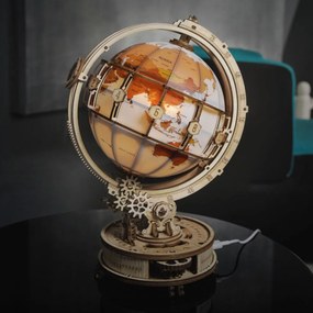 Robotime Rokr Svítící 3D dřevěné puzzle Globus 180 ks