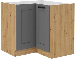 Rohová dolná kuchynská skrinka Lucid 90x90 DN 2F BB (korpus: dub artisan + front: mdf dustgrey). Vlastná spoľahlivá doprava až k Vám domov. 1134749