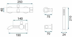 Rea, Vaňová batéria Rea Lungo Grip Brush Copper, REA-B4567