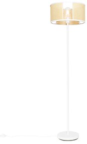 Orientálna stojaca lampa biela s ratanom 40 cm - Akira