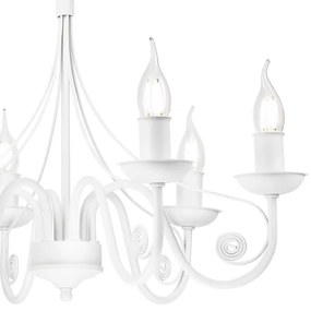 Luster na reťazi DONATO 6xE14/40W/230V biela