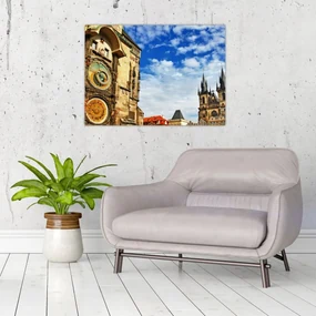 Sklenený obraz - Pražský orloj (70x50 cm)