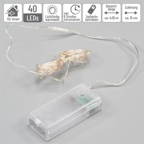 Sada 4 svetelných káblov 40 LED, teplá biela