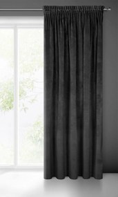 Dekorstudio Záves VILLA z exkluzívneho zamatu 140 x 270 cm v čiernej farbe - riasiaca páska