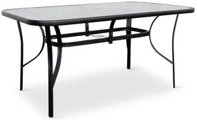 Záhradný jedálenský set Klaudia transparentný + 4x kovová stolička Pia