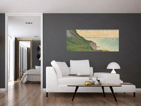 Obraz - Georges Seurat, Seascape at Port-en-Bessin, Normandy, reprodukcia (120x50 cm)