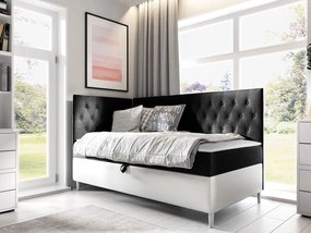Kontinentálna posteľ Junior Gerdise 3, Strana: ľavá, Rozmer postele: 90x200, Dostupné poťahy: ekokoža Soft 017 (biela) + Fresh 17