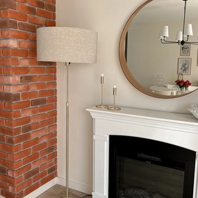 Stojaca lampa nastaviteľná zlatá so svetlosivým tienidlom 50 cm - Parte