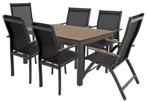 Doppler EXPERT WOOD Plus - záhradná hliníková sedacia súprava 4+2+1