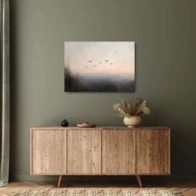 Sklenený obraz - Hejno vtákov (70x50 cm)