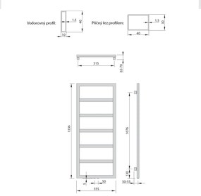 Sapho, DENALI vykurovacie teleso 550x1336mm, 411 W, antracit, DN613A