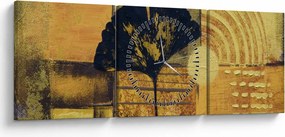 Obraz - List ginkgo (s hodinami) (90x30 cm)