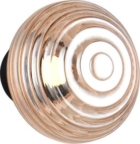 Jantárové sklenené LED nástenné svietidlo na USB ø 15,5 cm Earl – Reality