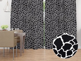 Biante Zamatový záves Tamara TMR-015 Čiernobiely žirafí vzor 145x250 cm