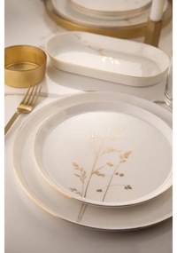 Jedálenská súprava 27 ks biela/zlatá/porcelán