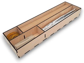 Organizér na fólie/alobal, 4 priehradky do zásuvky, drevený VASKY 13 x 46 cm