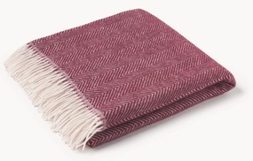 Vlnený pléd so vzorom rybej kosti a strapcami Tyrol