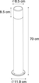 Stojanové vonkajšie svietidlo čierne s opálovým tienidlom 70 cm - Odense
