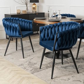 PROXIMA.store - Čalúnená jedálenska stolička ELENA FARBA: modrá