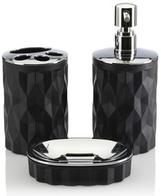 Sada kúpeľňových doplnkov Reina čierna/s chrómovou povrchovou úpravou