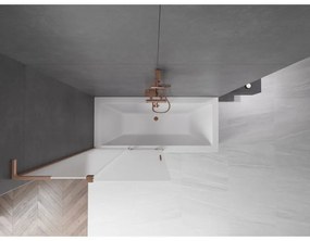 Mexen Velar L, 2-krídlová posuvná vaňová zástena 100 x 150 cm, 8mm sklo námraza, medená matná, 896-100-003-31-65