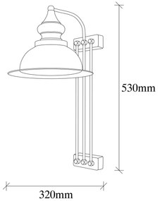 Nástenná lampa Saglam III mosadz