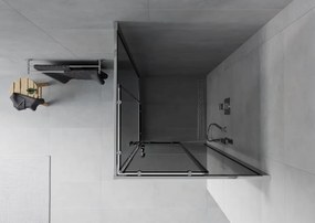 Mexen Rio, štvorcový sprchovací kút s posuvnými dverami 80(dvere) x 80(dvere) x 190 cm, 6mm šedé sklo, chrómový profil, 860-080-080-01-40