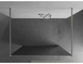 Mexen Kioto, sprchová zástena Walk-In 110 x 200 cm, 8mm sklo vzor zrkadlo, brúsená oceľ profil,  800-110-002-97-50