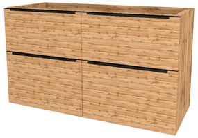 Mereo, Mereo Mailo, kúpeľňová skrinka 121 cm, čierne madlo, Multidecor, Dub Wotan, MER-CN593SBDWOT