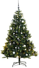 Umelý výklopný vianočný stromček 300 LED a sada gúľ 240 cm 3210436