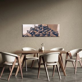 Obraz kávy (s hodinami) (90x30 cm)
