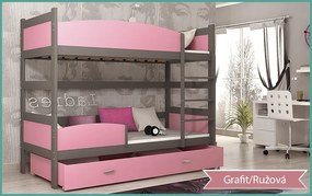 GL Swing 2 Grafit MDF poschodová posteľ s boxom 184x80 Farba: Modrá