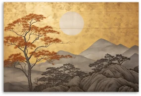 Gario Obraz na plátne Zlatá horská krajina v Japonsku Rozmery: 100 x 70 cm