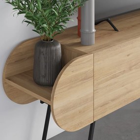 TV stolík v dekore duba v prírodnej farbe 195x57 cm Saluso – Marckeric