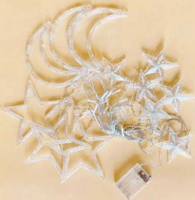 Dekoračná LED girlanda HVIEZDY A MESIACA - 2,5 m - teplá biela