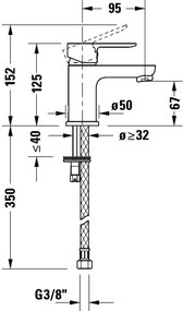 Duravit DC1013002046 - Umývadlová batéria D-CODE matná čierna
