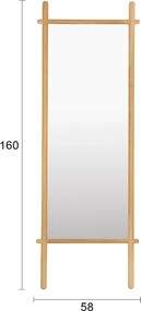 Stojacie zrkadlo s dreveným rámom 58x160 cm Solene – White Label
