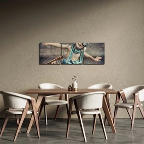 Obraz - Mladý letec (s hodinami) (90x30 cm)