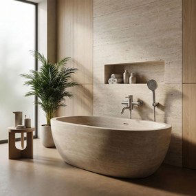 Rea Lungo, vaňová batéria s ručnou sprchovou súpravou, brúsená oceľ, REA-B8057