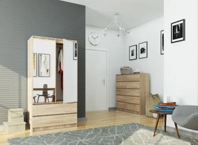 Skriňa S 90 cm 2D 2SZ 2 zrkadlá CLP sonoma