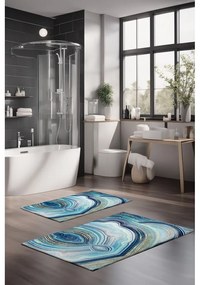 Modré kúpeľňové predložky v súprave 2 ks 60x100 cm – Foutastic