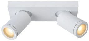 Lucide 09930/10/31 TAYLOR - Stropné bodové kúpeľňové svietidlo - stmievanie do teplej farby - GU10 - 2x5W 2200K / 3000K - IP44 - Biele